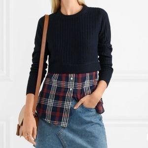 VERONICA BEARD Blue Garrett Illusion Sweater - S